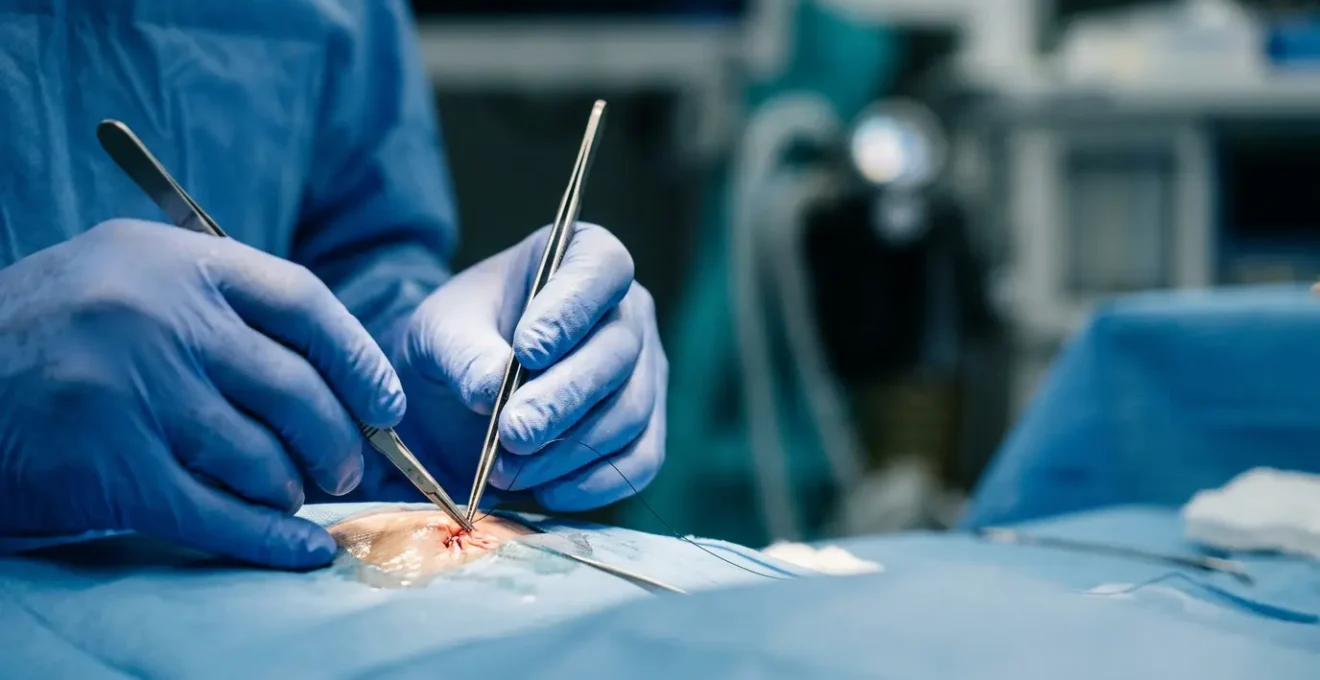 Dramatic emergency medical scene showing microsurgical precision in trauma care