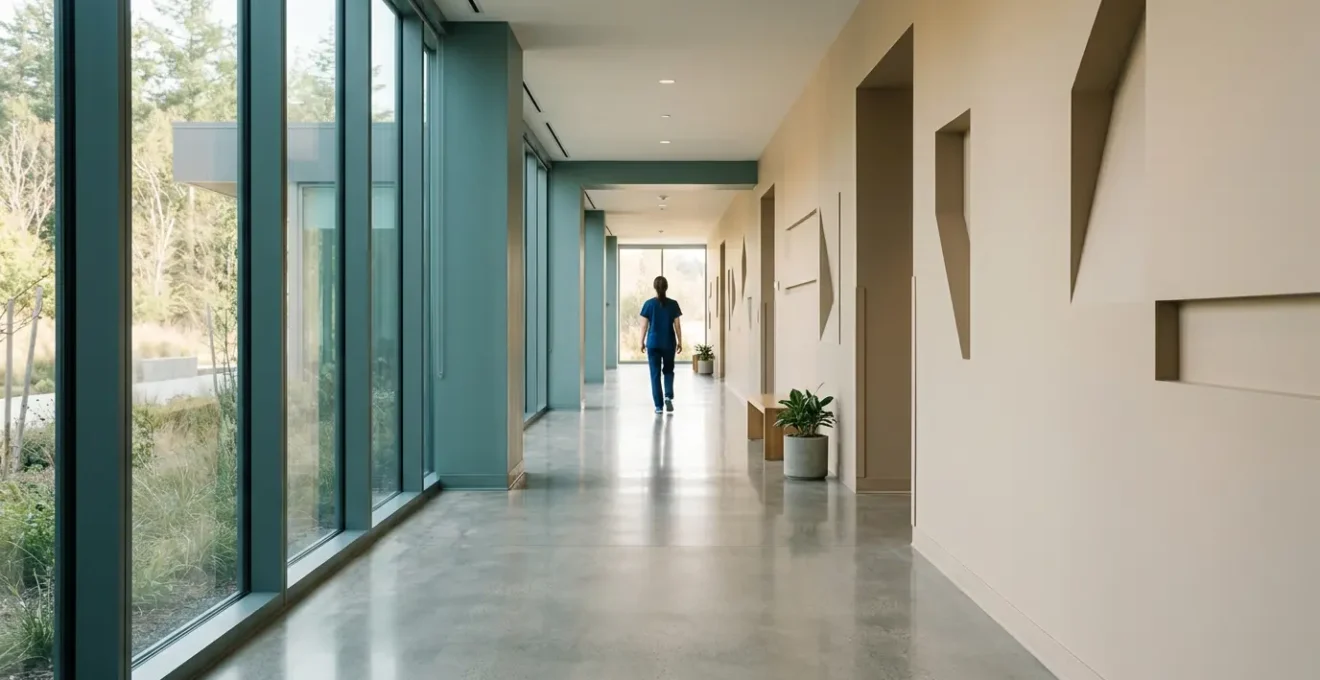 A clear path through a healthcare environment representing the structured journey of type 2 diabetes management