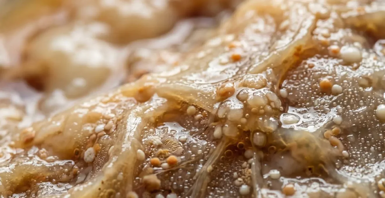 Macro photograph showing organic textures representing the gut microbiome ecosystem