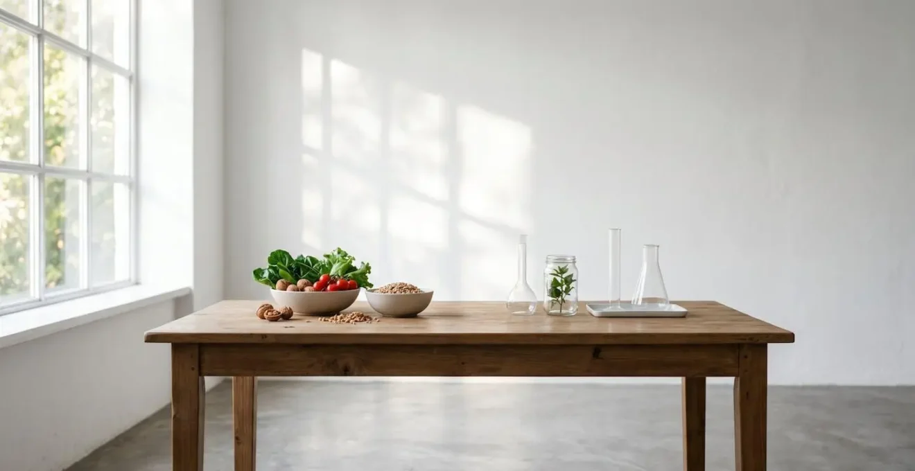 Minimalist environmental scene representing the balance between natural lifestyle approaches and pharmaceutical intervention