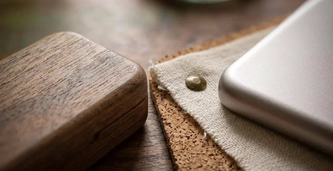 A minimalist comparison of medication adherence tools highlighting tactile textures and natural materials
