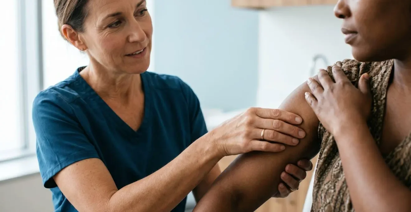 Medical professional conducting physical assessment showing the irreplaceable value of in-person diagnostics